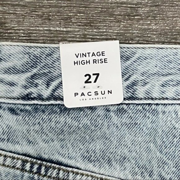 NWT $47 PacSun Shorts 27  Eco Acid Wash Ripped Vintage High Waisted Denim Shorts - Picture 10 of 13